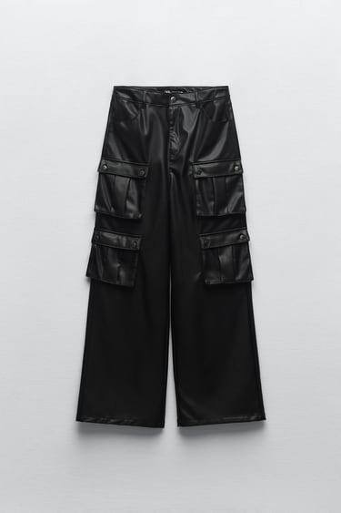 calça cargo de couro eco