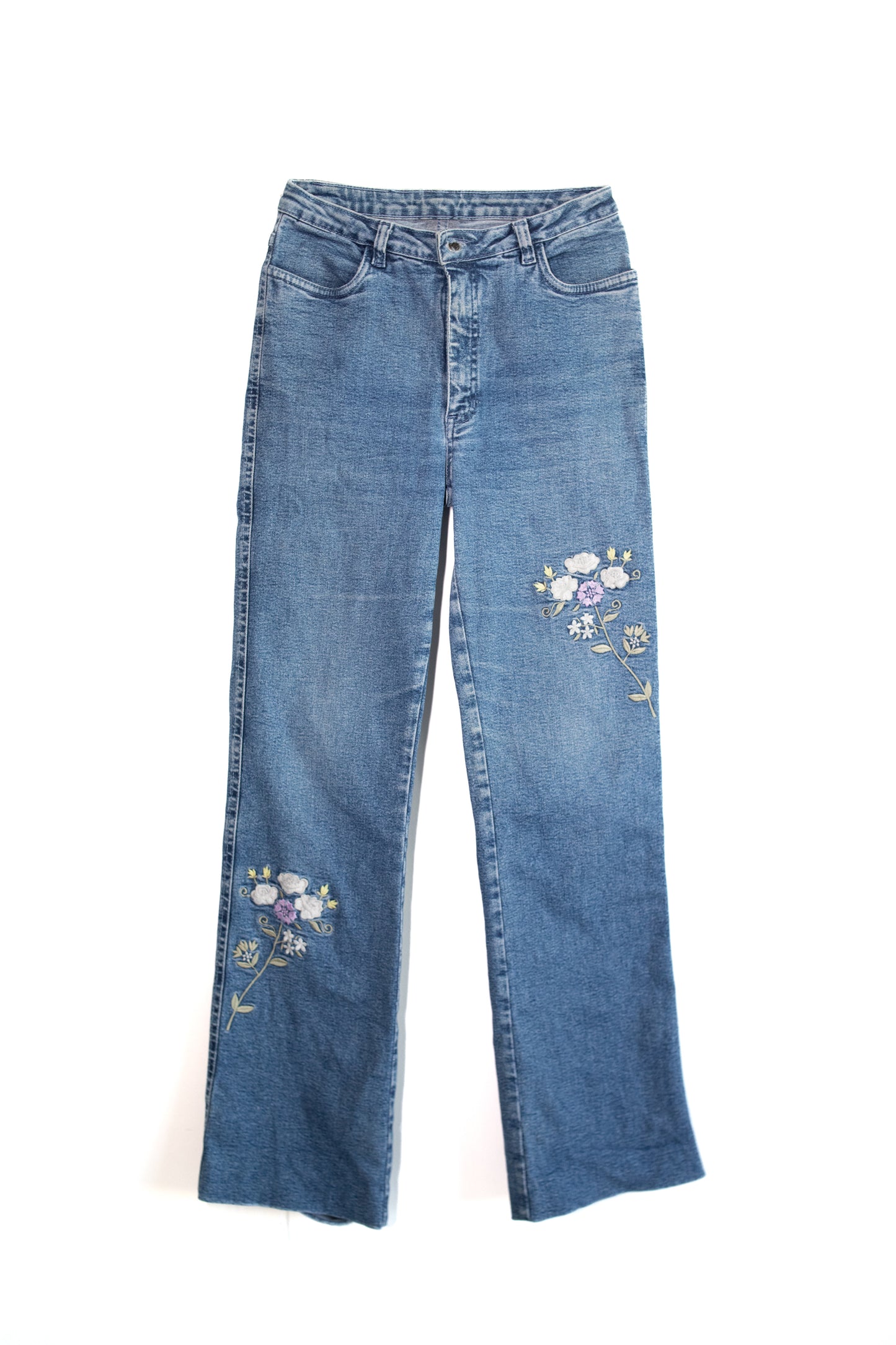 jeans vintage bordado